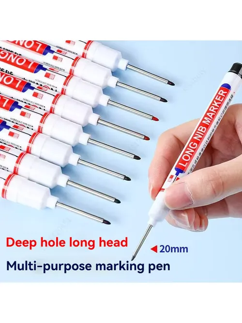 4Pcs/Set 20mm Deep Hole Long Nib Head Markers For Metal Perforating Pen Waterproof Bathroom Woodworking Decoration Multi-Purpose