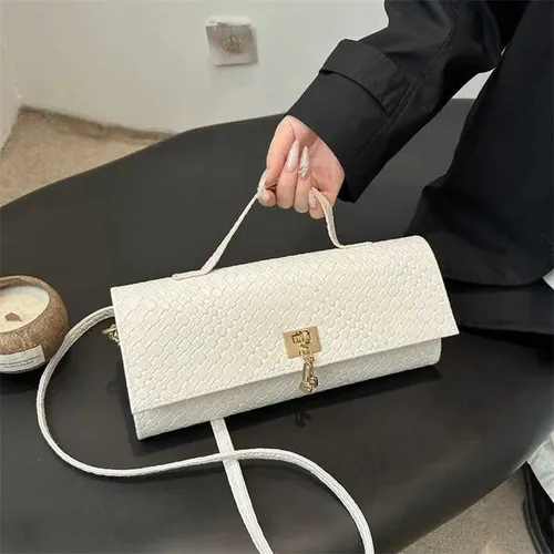 Casual Trendy Ladies Clutch Bag Simple Fashion Single Shoulder Square Bag Polyester Fiber Soft Hip Hop Style Digging Pocket W251104