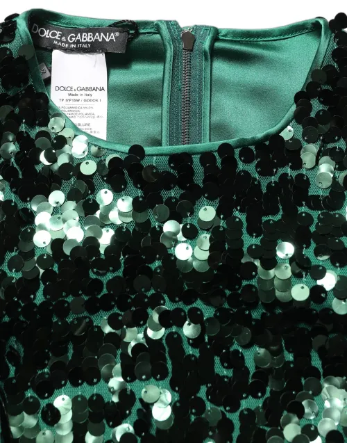 Dolce & Gabbana Sequined Long Sleeve Blouse — Green
