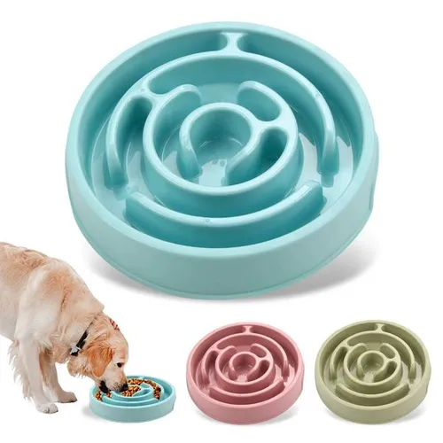 Pet Dog Slow Feeder Bowl Fun Non Slip Anti-Gulping Slower Food Feeding Dishes Eco Dog Bowl for Large Medium Small Dogs PuppyM251114
