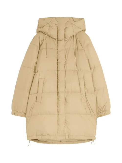 Weekend Maxmara Reversible Quilted Canvas Down Jacket — Beige