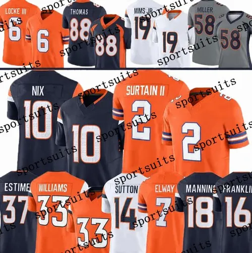 "#10 Bo Nix Football Jersey #2 Pat Surtain II Courtland Sutton Troy Franklin Audric Estime Champ Bailey Peyton Manning Talanoa Hufanga John Elway Jahdae Barron jerseys"