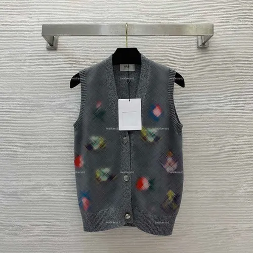 Classics Knitted women top Autumn lady vest women designer clothes sleeveless tops A699X14N181
