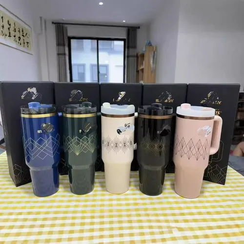 High quality Travel cup 40oz Stainless Steel Vacuum Insulated Tumbler with Leak-Proof Lid Handle & Straw - Cute Travel Mug for Car Camping Gym