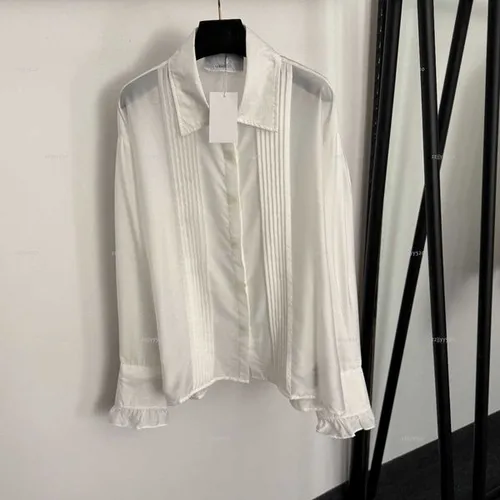 Brand women shirt high quality girls coat designer clothes women Folding design temperament versatile trumpet long sleeved shirt ropa de mujer A103X03N000