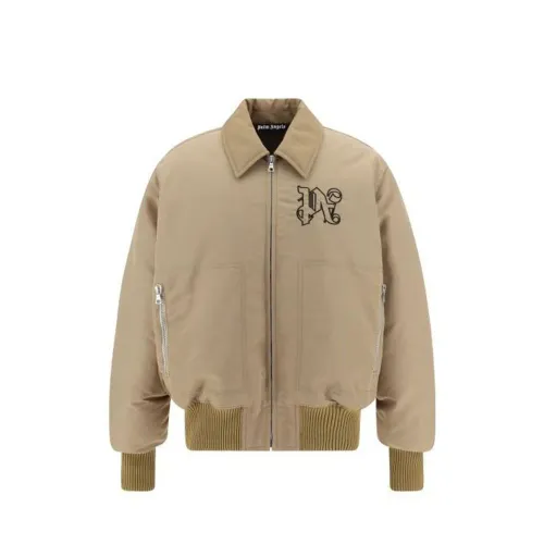 Palm Angels Polyamide Bomber Jacket — Beige