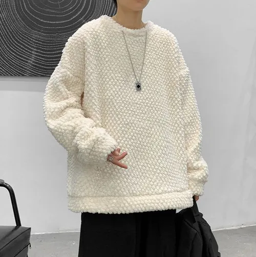 165 Round Neck Sweatshirt for Men Spring and Autumn Style Loose Solid Color