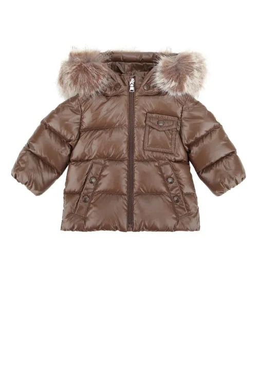 Moncler Jr Jacket Down Jacket — Brown