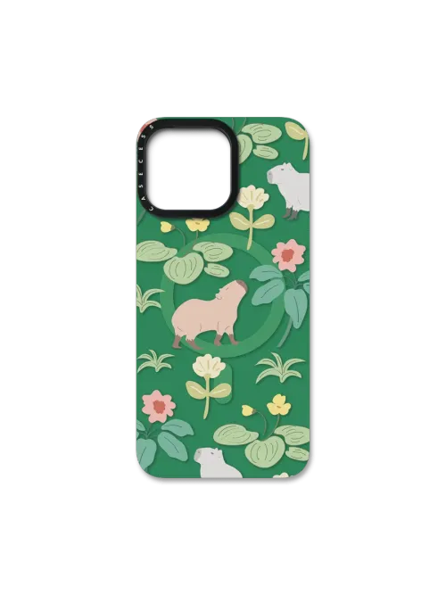 Capybara Haven Jade Oasis - iPhone 15 / Back Cover (Requires CASECESS Base Case for use)