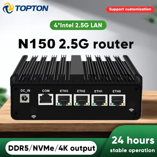 Intel N150 Firewall Upgraded Version Intel Celeron N5105 J6412 7305 Fanless Mini PC 4x2.5G Solid Mini Computer pfSense OPNsense