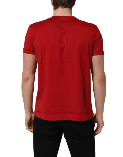 Dolce & Gabbana Goodluck 2023 Logo-Print Cotton T-Shirt — Red