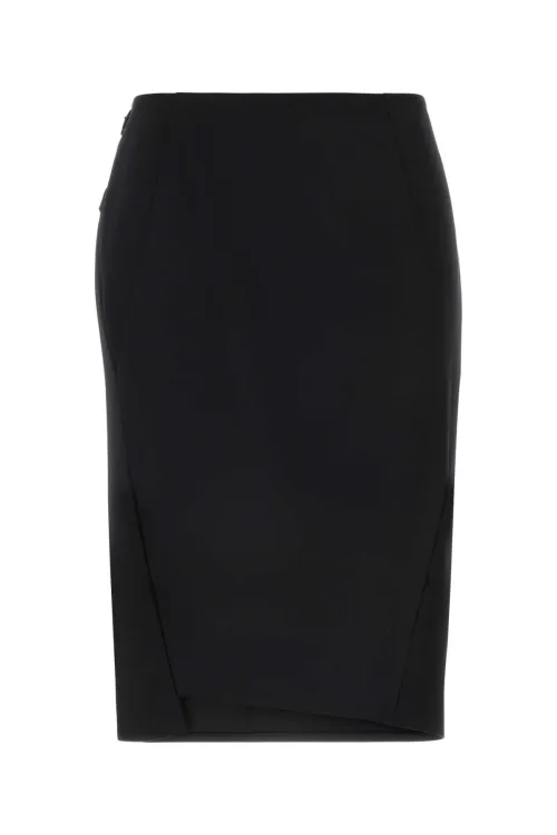 Versace Virgin Wool Pencil Skirt — Black