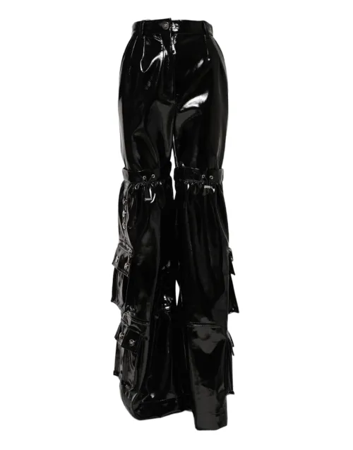 Dolce & Gabbana High-Waist Bootcut Cargo Pants — Black