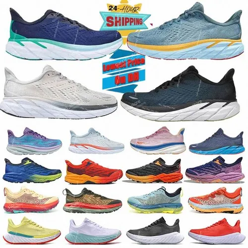Mens One One Bondi 8 Clifton 9 Running Shoes Women Carbon X2 X3 Jogging Shoes Challenger 7 Casual Sport Shoes Triple White Black Speedgoat 5 Outdoor Trainers Sneakers