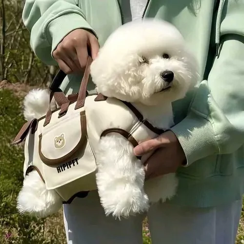 Small Dog Carrier Sling Backpack with Leash Attachment Breathable Pet Lift Harness for Cats Puppies Hands-Free Outdoor TravelW251107