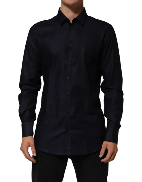 Dolce & Gabbana Cotton Collared Shirt — Blue