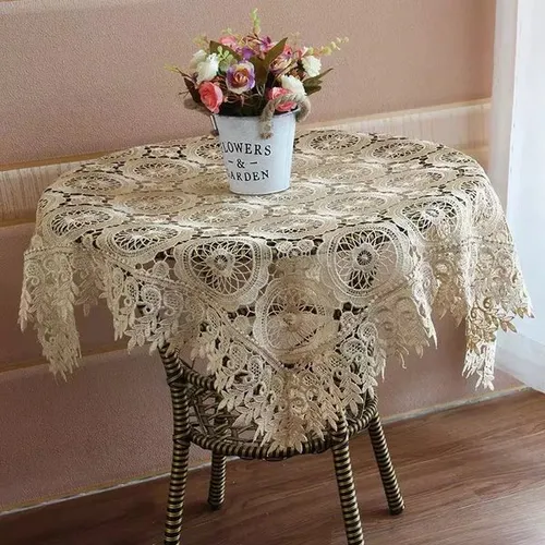 Lace Tablecloth, Hollowed-out, Retro, Light Luxury Square Dining Tablecloth