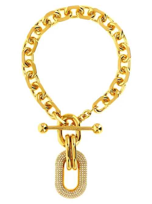 Paco Rabanne Crystal-Embellished Chain Necklace — Gold