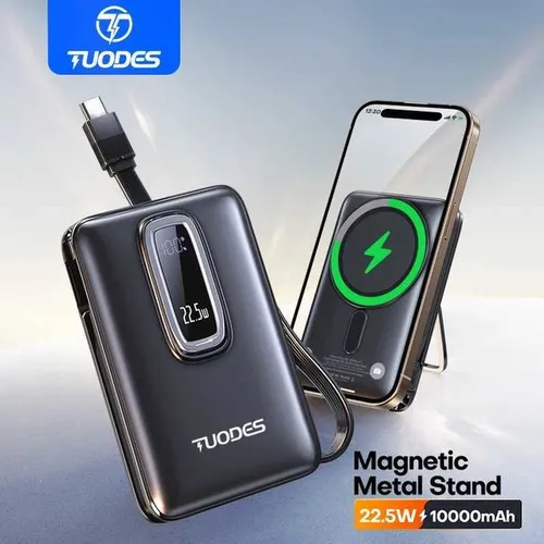 TUODES 225W 10000mAh Power Bank Wireless Magnetic Fast Charging Foldable Stand External Battery For iPhone 16 15 For C251218