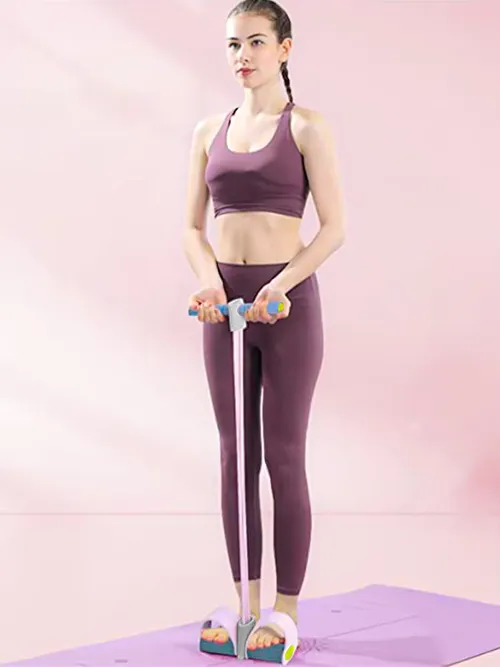Resistance Bands 4-Tube Yoga Pedal Puller Resistance Band Elastic Pull Rope Fitness Equipment for Abdomen Waist Arm Training