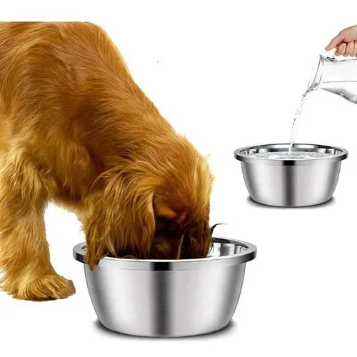 Stainless Steel Dog Feeders 20cm 24cm 28cm 30cm Round Water Food Bowl for Small Medium Large Dogs Pet SuppliesM251114
