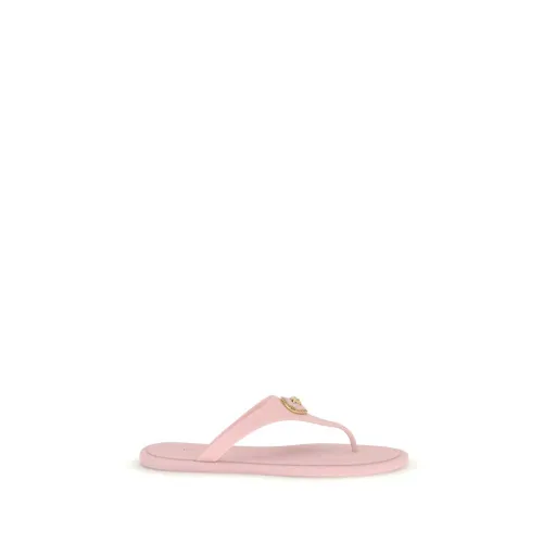 Versace Rubber with Medusa Appliqué Flip-Flop Sandal — Pink