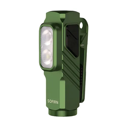 SOFIRN ST10 1000LM EDC Flashlight USB C 14500 Rechargeable with Mini Red Light 660NM Magnetic Tail & Clip Dual Switch Torch