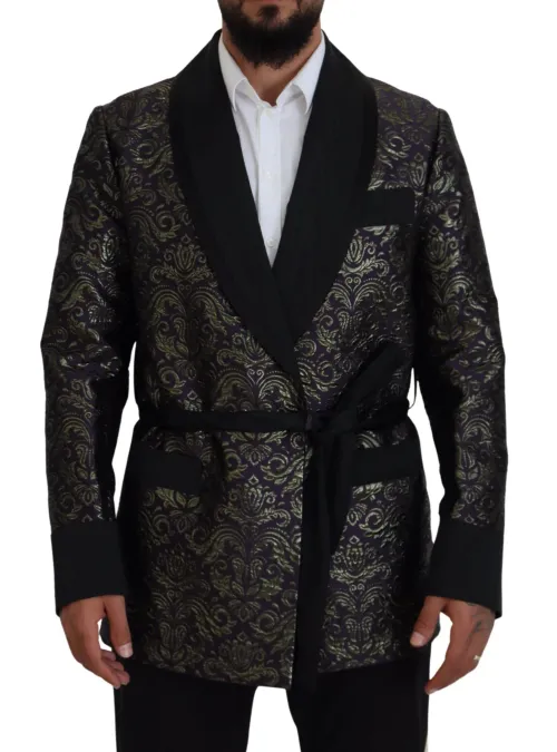 Dolce & Gabbana Baroque Jacquard Blazer — Black