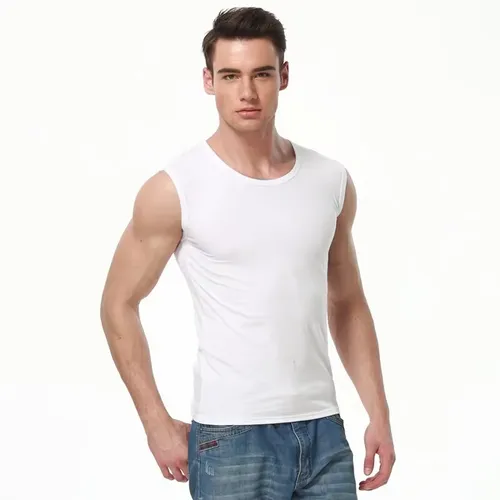 1/3/5 pcs Men's Cotton Sleeveless Thin Vest Young Men's Wide-shouldered Sports Fitness Slim Vest Thin Joker Tight Vest Breathabl