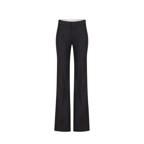 Chloé Wool-Cashmere Trousers — Gray