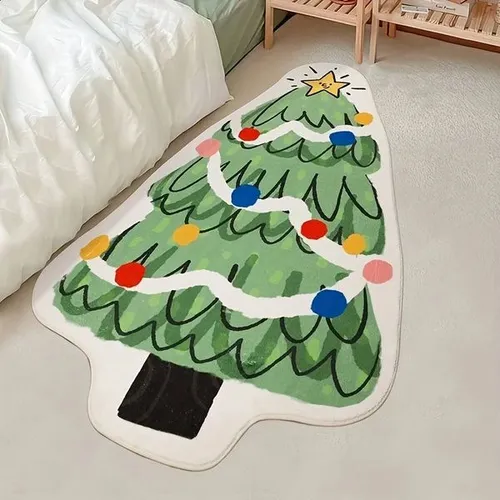 VIKAMA Creative Christmas Tree Living Room Carpet Doormat Bedroom Bedside Floor Mat Holiday Decoration 1028 H260227