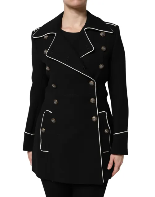 Dolce & Gabbana Double-Breasted Wool Blazer — Black
