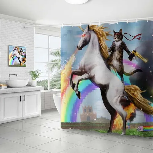 YL-37711 Customized 3D High-Definition Digital Printed Polyester Waterproof and Mildew-Proof Shower Curtain Set