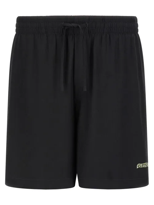 Casablanca Silk Jacquard Monogram Bermuda Shorts — Black