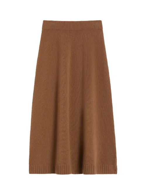 Weekend Maxmara Wool Knit Skirt — Brown