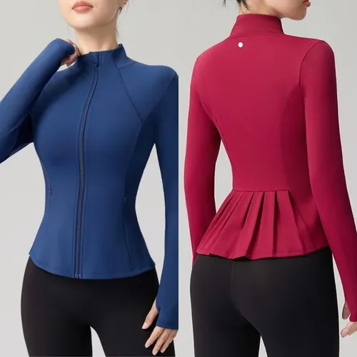 UU-L6597 Long Sleeve Women's Sports Top Fitness Clothing Womens Yoga Wear Jacket for Outdoor Running Zipper Coat Athletic Jacket Workout Clothes