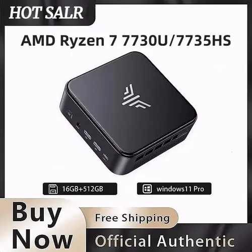 AMD Ryzen 7 7735HS Mini PC /7730U Processor 32GB RAM 512GB SSD Gaming Mini Desktop Computer 4K HDMI DP Type-C WiFi 6 BT5.2