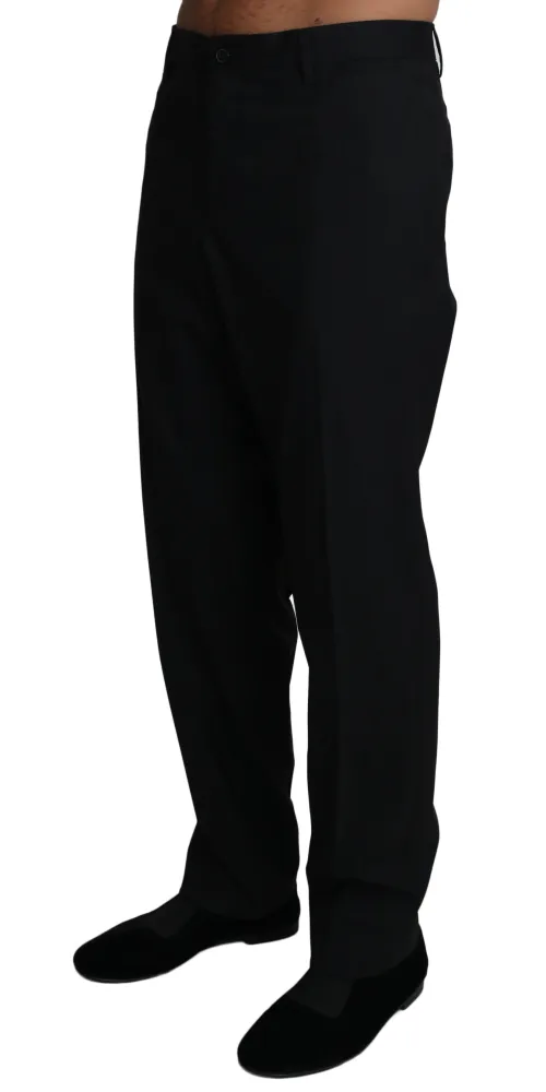 Dolce & Gabbana Wool Stretch Dress Trousers — Black