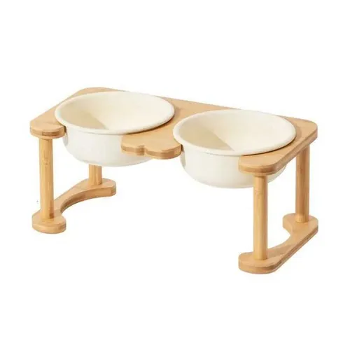 Ceramics Raised Dog Bowl with Non-Slip Stand Elevated cat Bowl for Medium pet Food and Water Bowl Dog Dish Pet Feeding dishlM251121