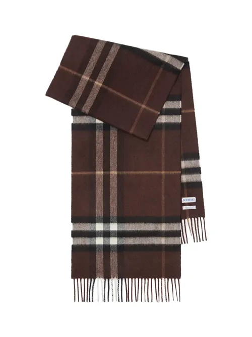 Burberry Check Cashmere Scarf โ Brown