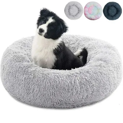 35cm Round Pet Bed for small Dog Bed Super Soft Cat Bed Long Plush Dog House for small Dog House Winter Warm Sleeping MatsM251117