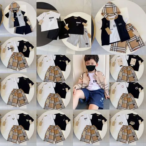 kids clothing printing T-Shirt sets designer brand boys girl short skirt set summer children Youth clothes Soft breathable short sleeved set size 90-150