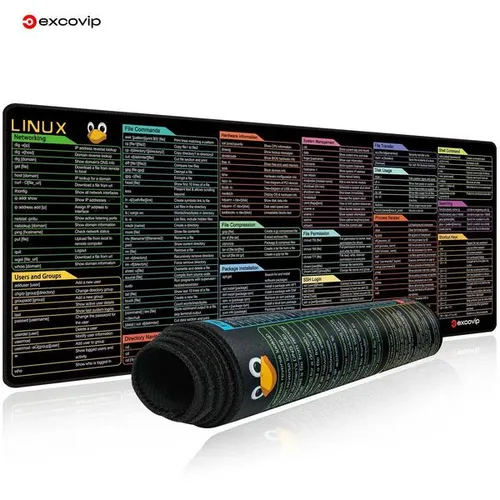 EXCO Linux Cmands Line Mouse Pad Large Mouse Pad Shortcut Red Hat Ubuntu OpenSUSE Arch Debian Unix Programmer Desktop Pad Y241121