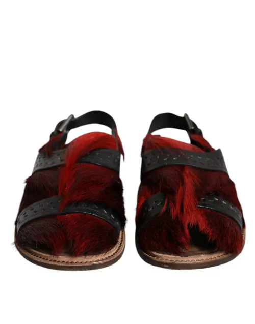 Dolce & Gabbana Gazelle Hair & Calfskin Sandals — Multicolor