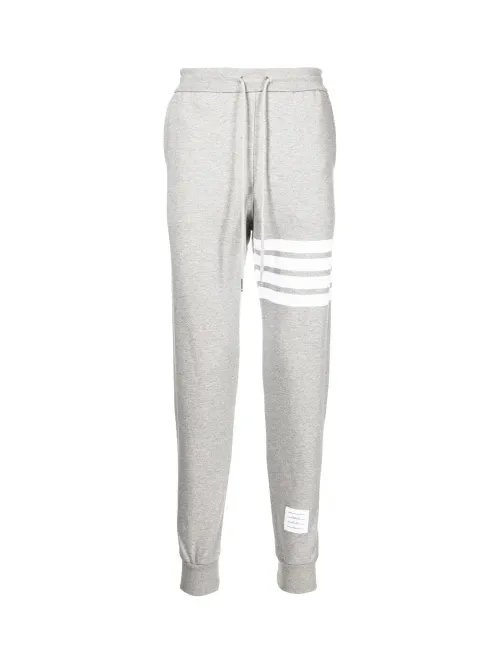 Thom Browne Man 4-Bar Jersey Joggers — Grey