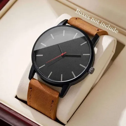 1/2PCS Simple Dial Business es Casual Leather Strap Analog Quartz for Men Clock Reloj HombreWithout Box H260228