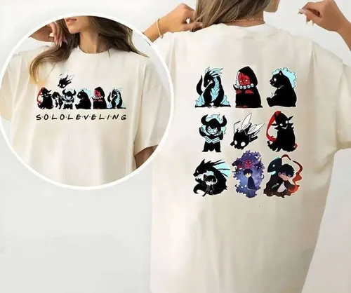 Solo Leveling Tee Merch T-shirts Cosplay Women Men Fashion Casual Crewneck Short Sleeve Streetwear T-shirt Gift Clothing New XJ260306 XJ260306
