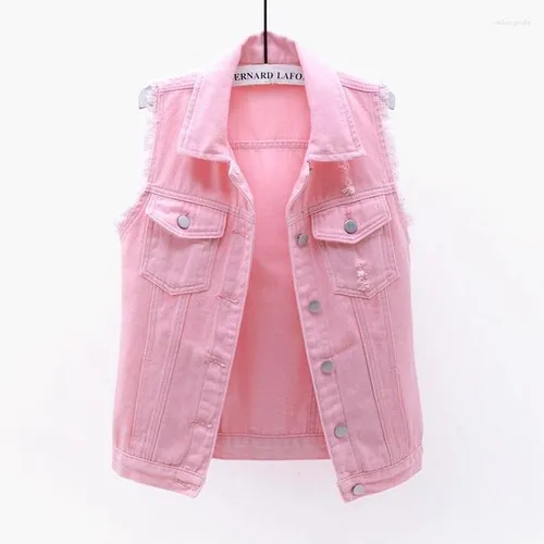 Women's Vests Autumn Women Plus Size Denim Vest Sleeveless Jacket Coat College Students Waistcoat Casual Jeans Jackets Oversize For Girl