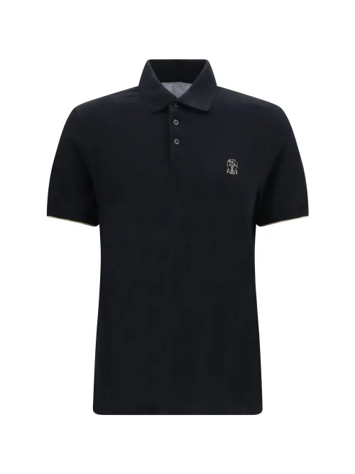 Brunello Cucinelli Cotton Polo — Black
