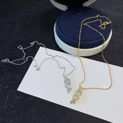 Designer Necklace Earrings Set Copper 18K Gold Plated Zircon Inlay Luxury Jewelry Set 45cm Necklace 925 Silver Needle Earrings 9 Styles Daily Party Wedding Gift